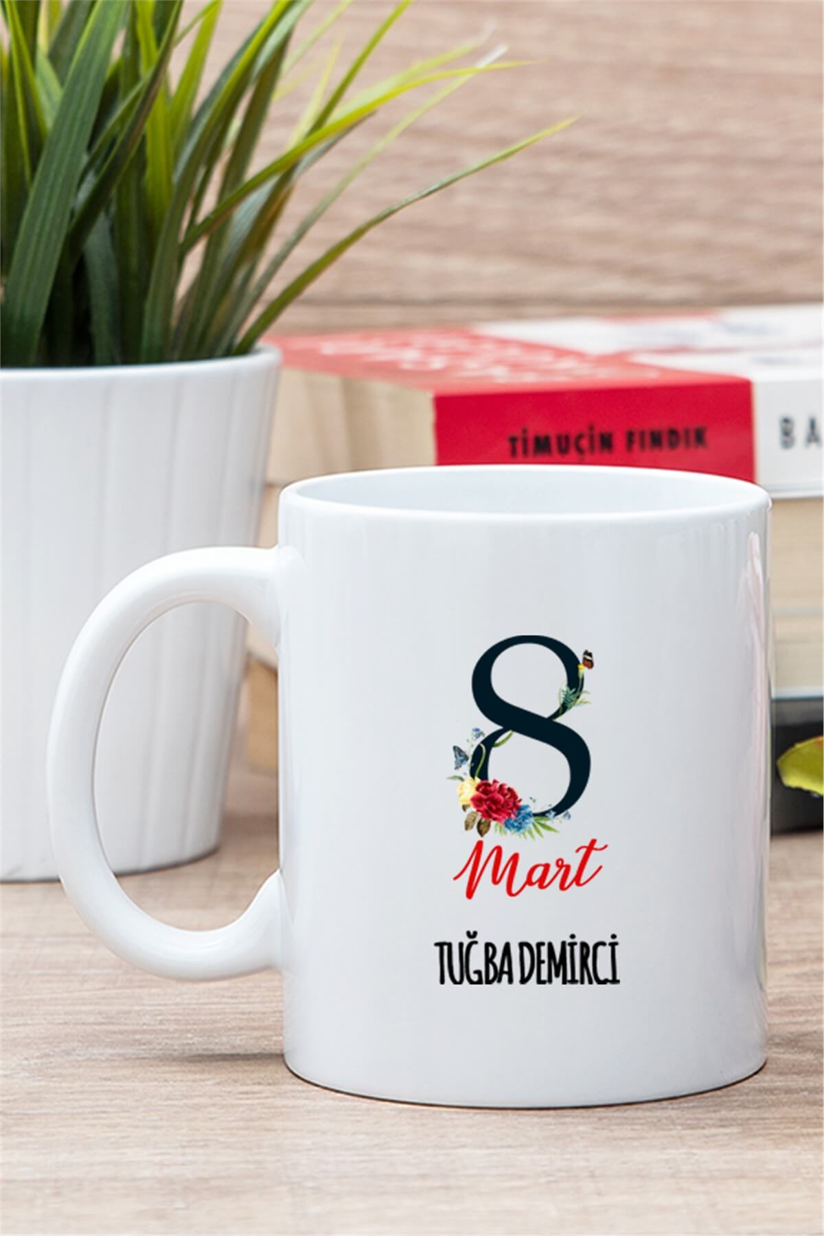 Kadınlar Gününe Özel Beyaz Kupa Bardak