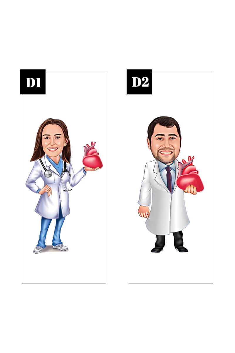 Kalp Doktoruna Hediye Dijital Sıcaklık Göstergeli Çelik Termos