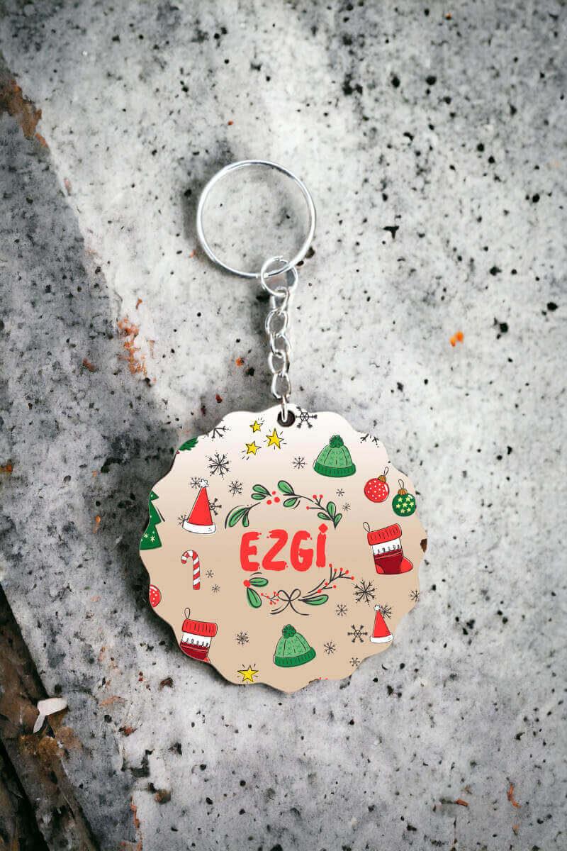 Kişiye Özel Christmas Hediyesi İsimli Anahtarlık