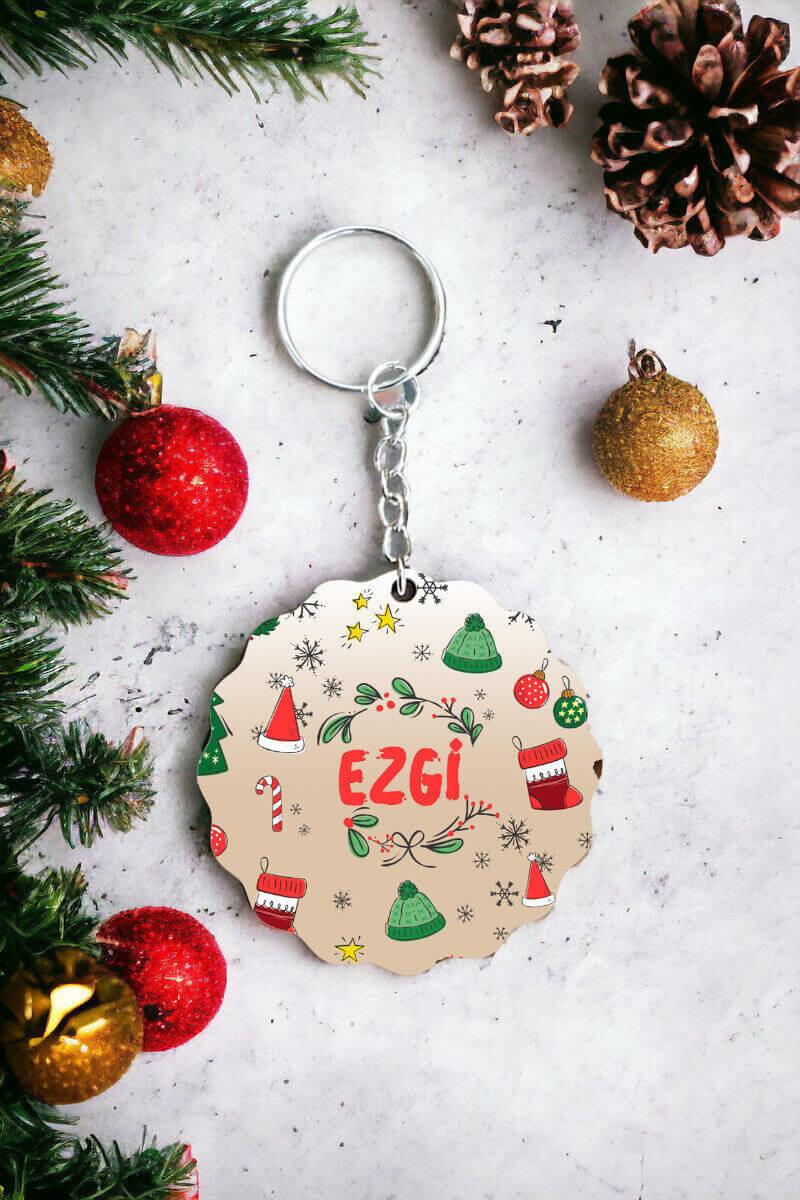 Kişiye Özel Christmas Hediyesi İsimli Anahtarlık
