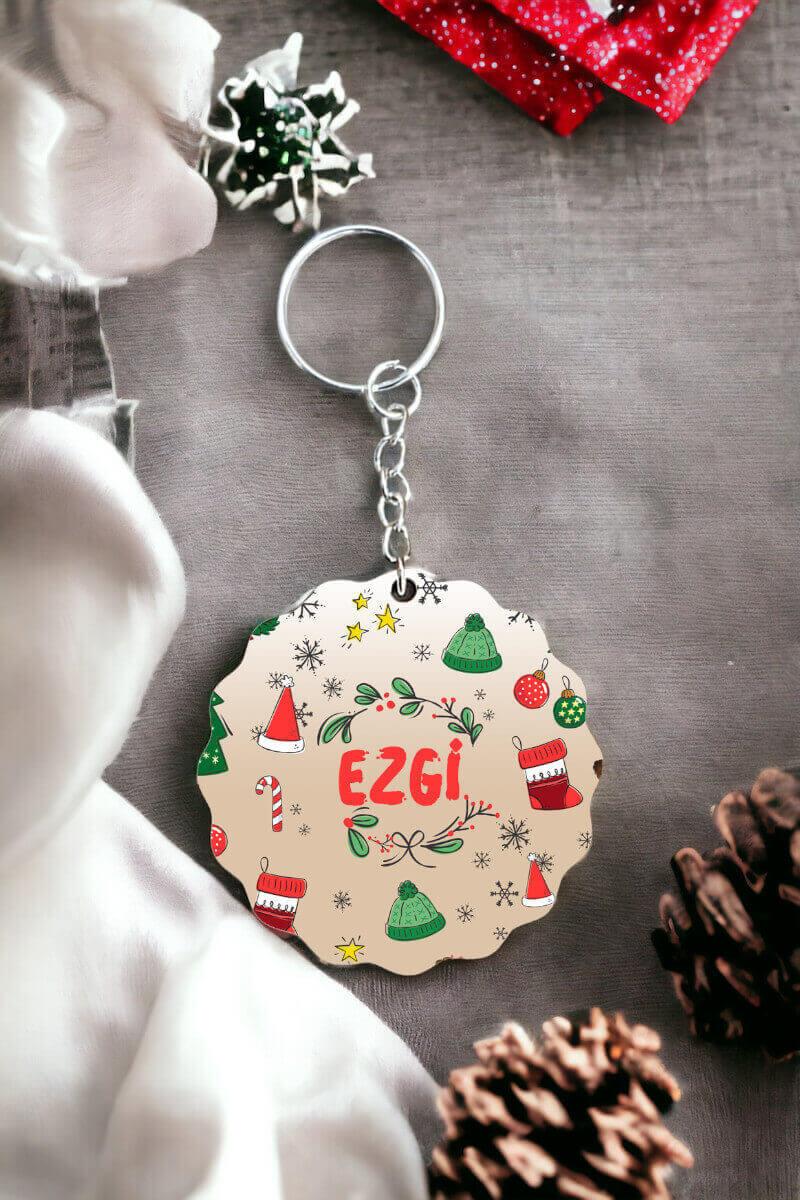 Kişiye Özel Christmas Hediyesi İsimli Anahtarlık