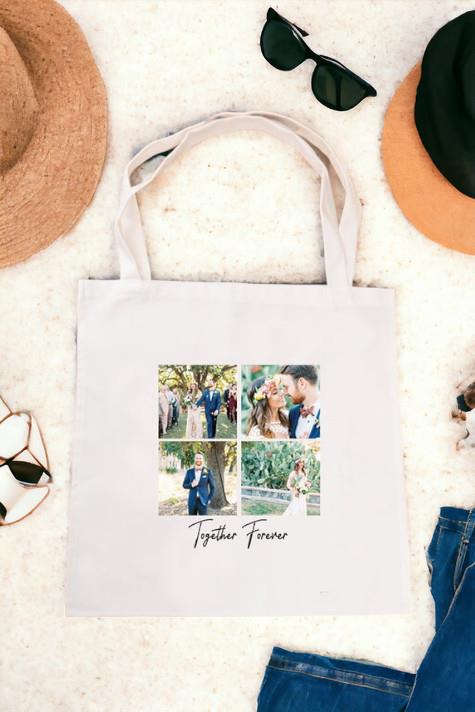 Kişiye Özel Dört Fotoğraflı Kupa Bardak Bez Çanta