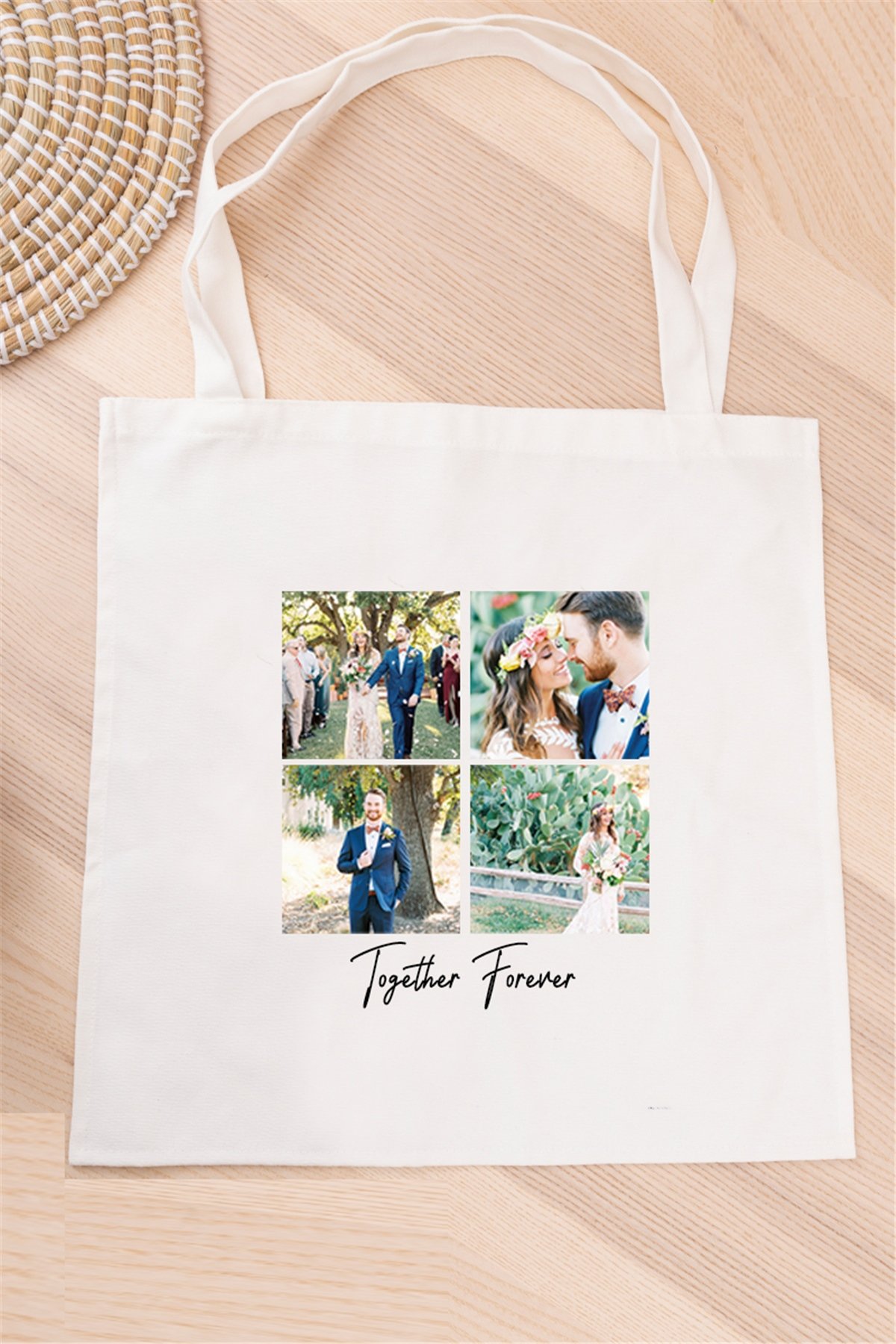 Kişiye Özel Dört Fotoğraflı Kupa Bardak Bez Çanta