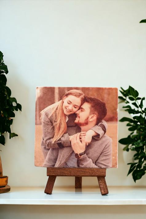 Kişiye Özel Fotoğraf Baskılı Taş Masa Dekoru