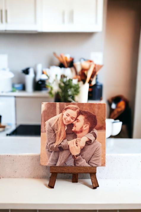 Kişiye Özel Fotoğraf Baskılı Taş Masa Dekoru