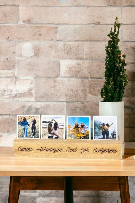 Kişiye Özel Fotoğraflı Ahşap Stand