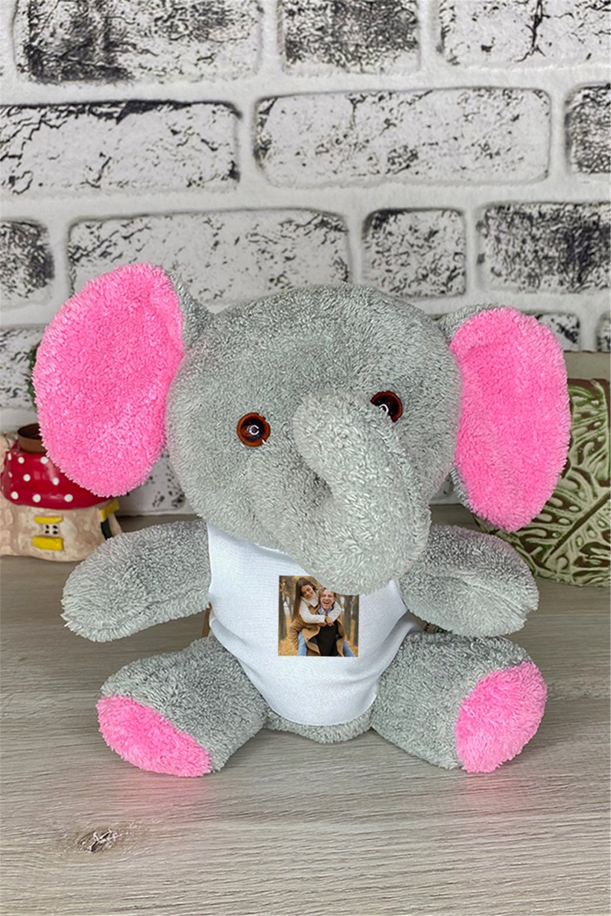 Kişiye Özel Fotoğraflı Peluş Fil