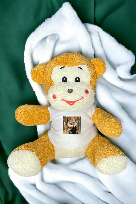 Kişiye Özel Fotoğraflı Peluş Maymun