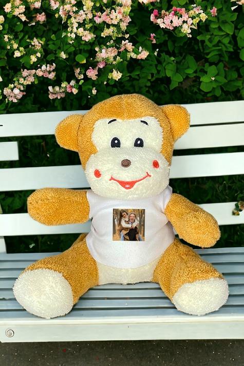 Kişiye Özel Fotoğraflı Peluş Maymun