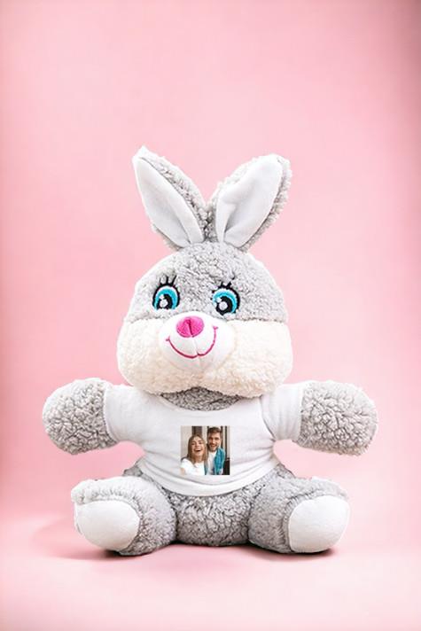Kişiye Özel Fotoğraflı Peluş Tavşan