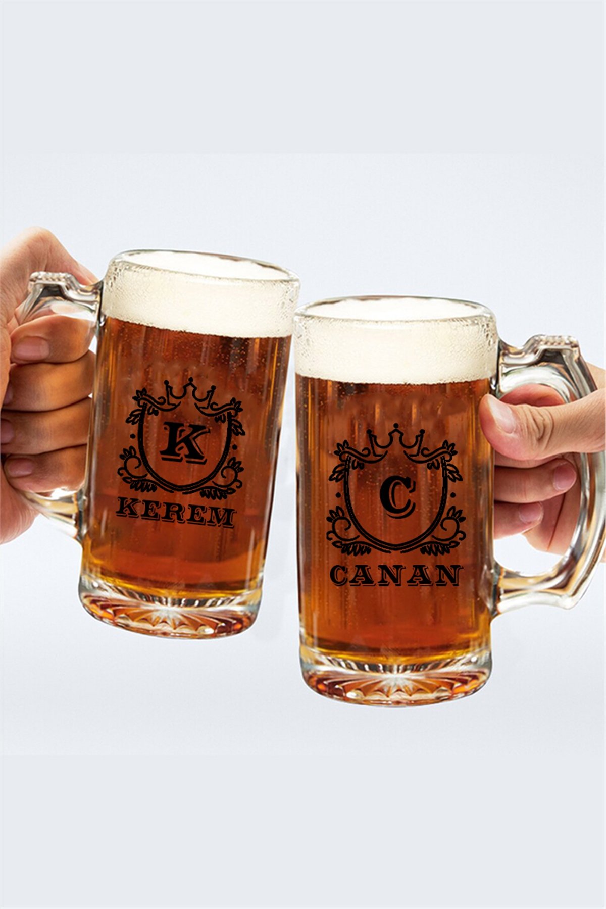 Kişiye Özel Harfli ve İsimli İkili Bira Bardağı
