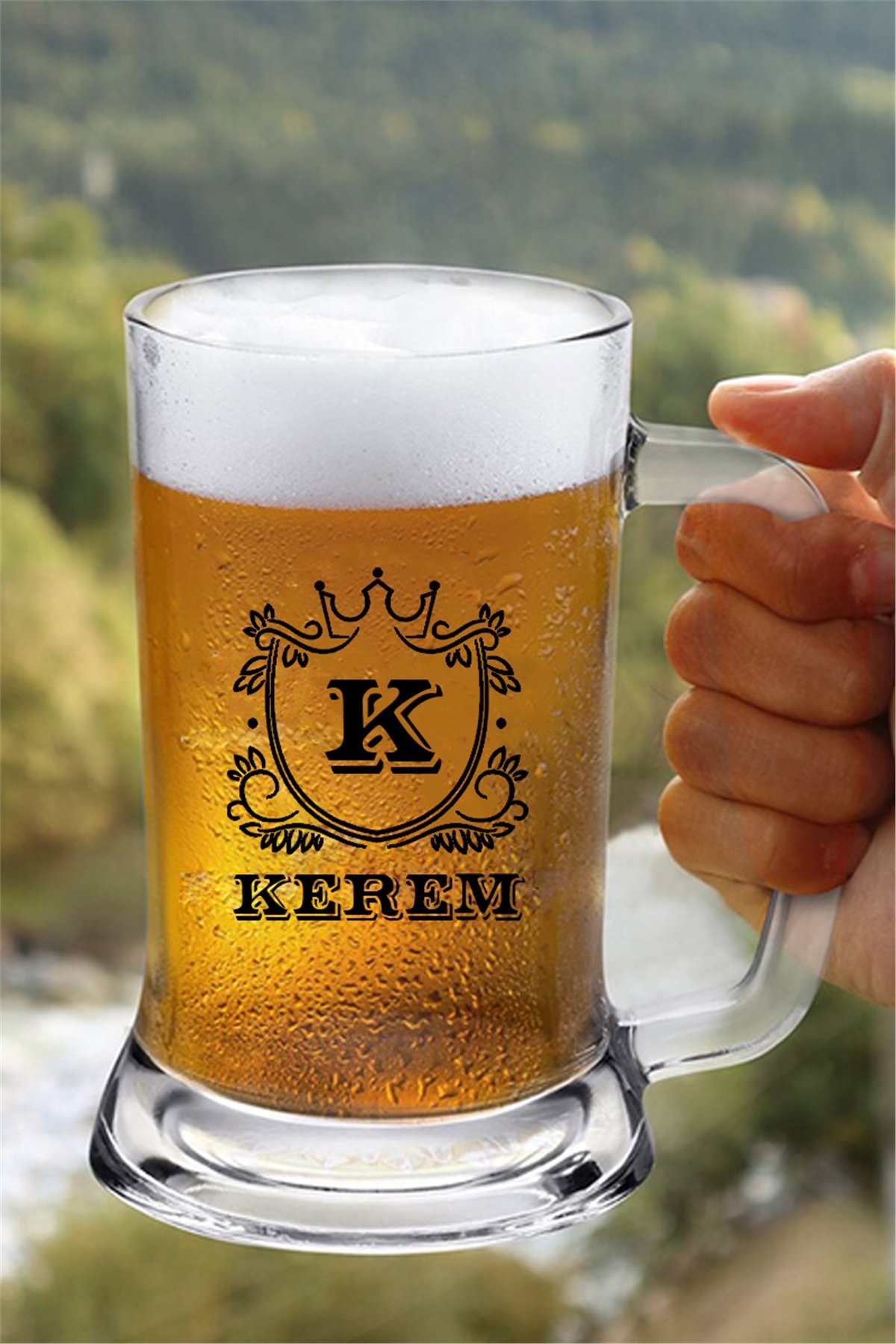 Kişiye Özel Harfli ve İsimli İkili Bira Bardağı