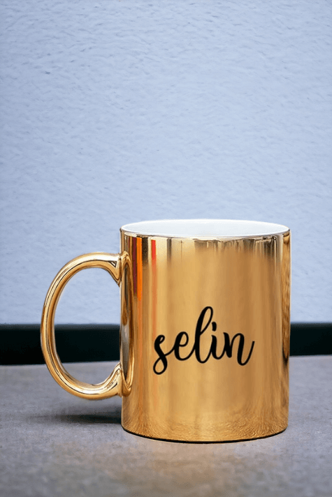 Kişiye Özel İsim Yazılı Gold - Silver Kupa Bardak