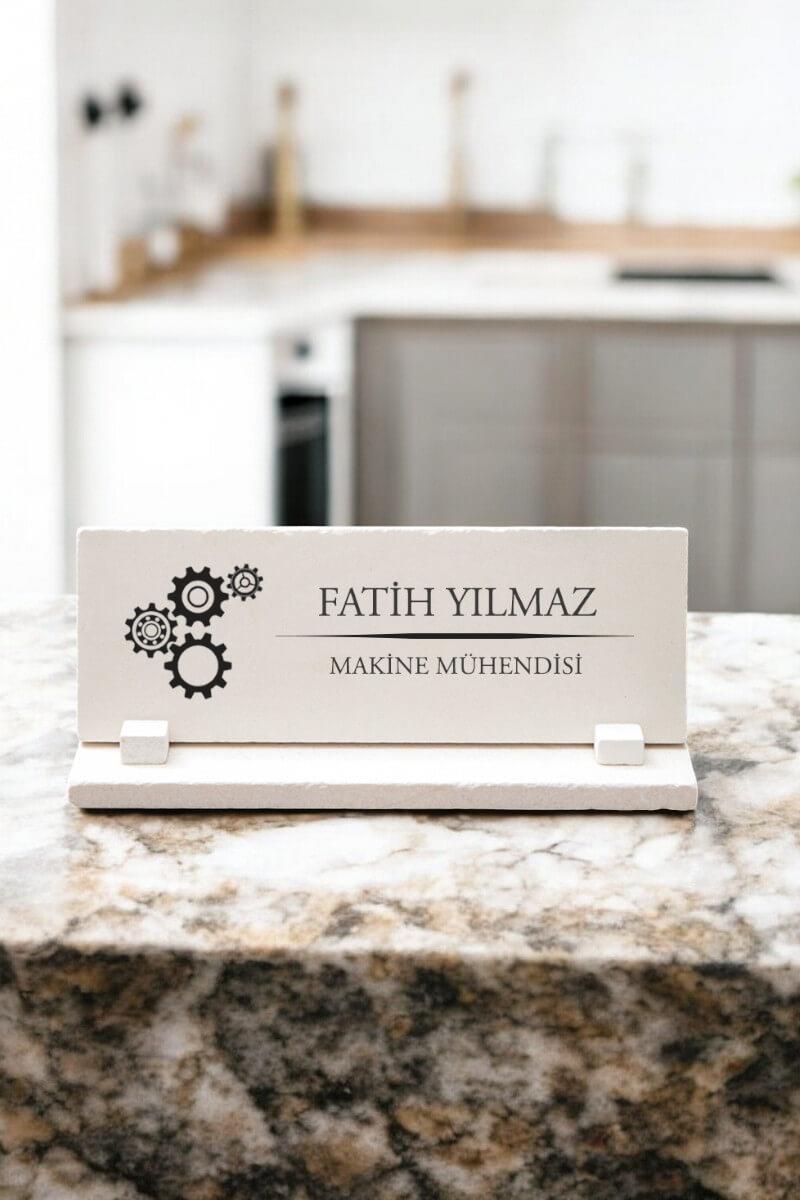 Kişiye Özel Makine Mühendisi Taş Masa İsimliği