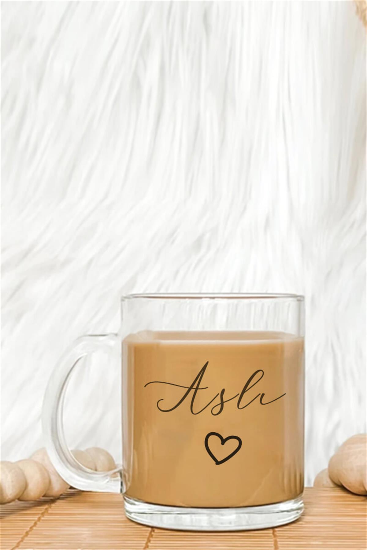 Kız Arkadaşa Hediye Modern Tasarımlı Cam Kahve Kupası