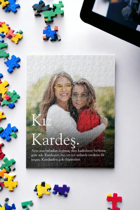 Kız Kardeşe Hediye Fotoğraf Baskılı Dikdörtgen Puzzle