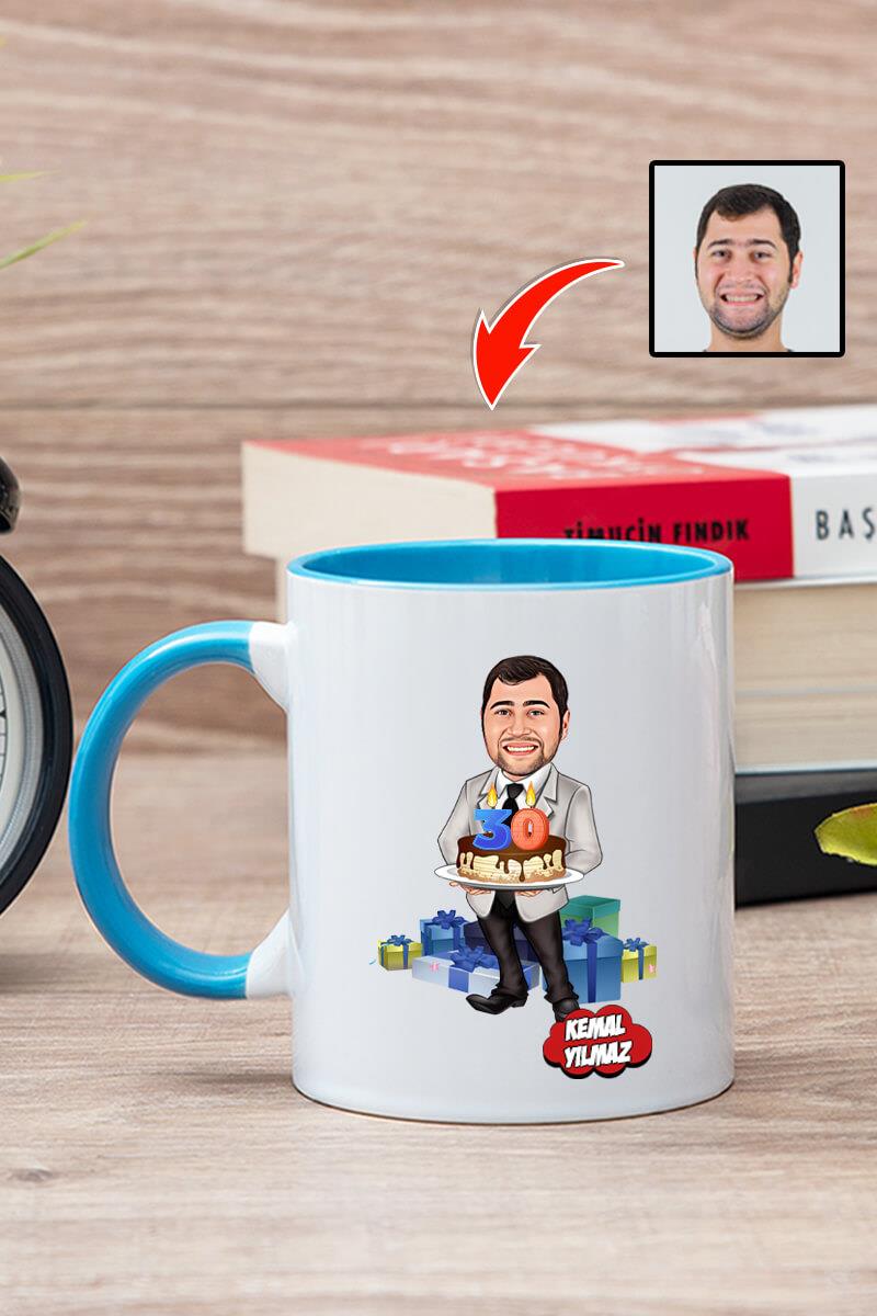 Kocaya Doğum Günü Hediyesi Karikatürlü Kupa Bardak