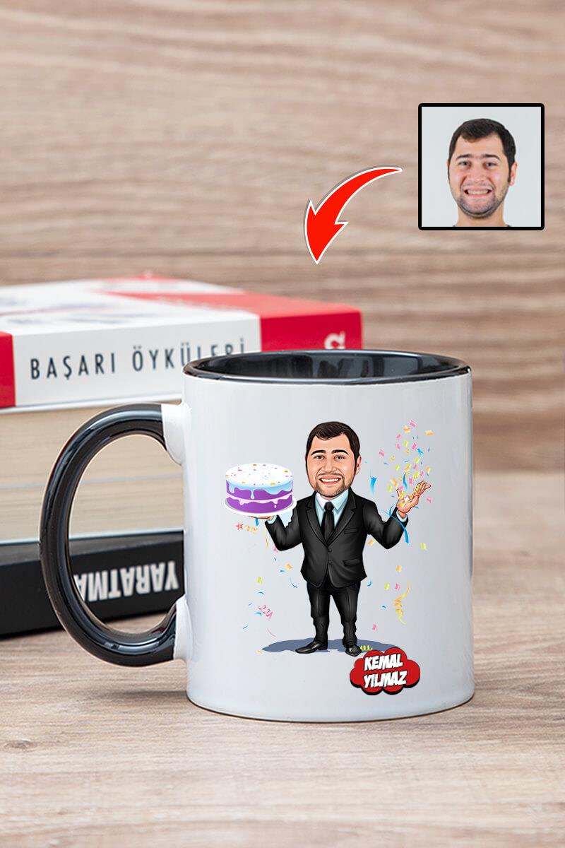 Kocaya Doğum Günü Hediyesi Karikatürlü Kupa Bardak