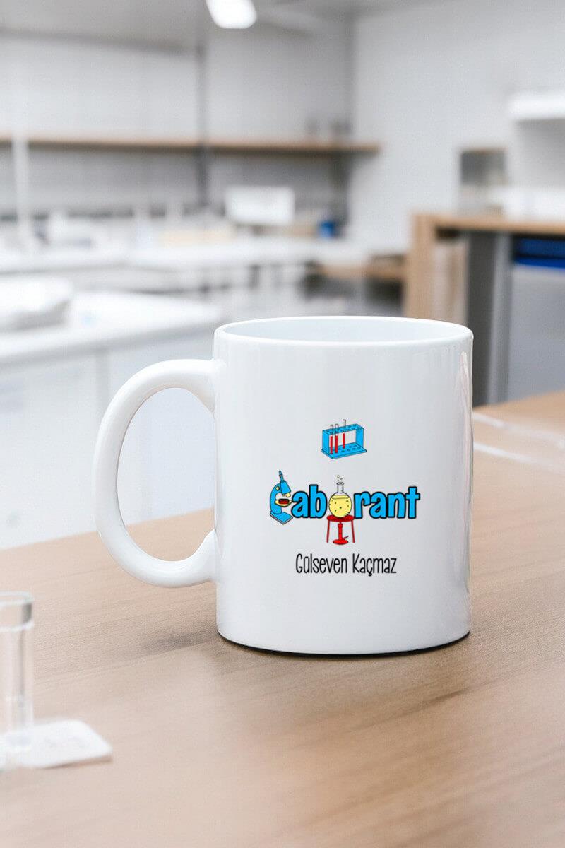 Laborantlara Hediye Beyaz Kupa Bardak