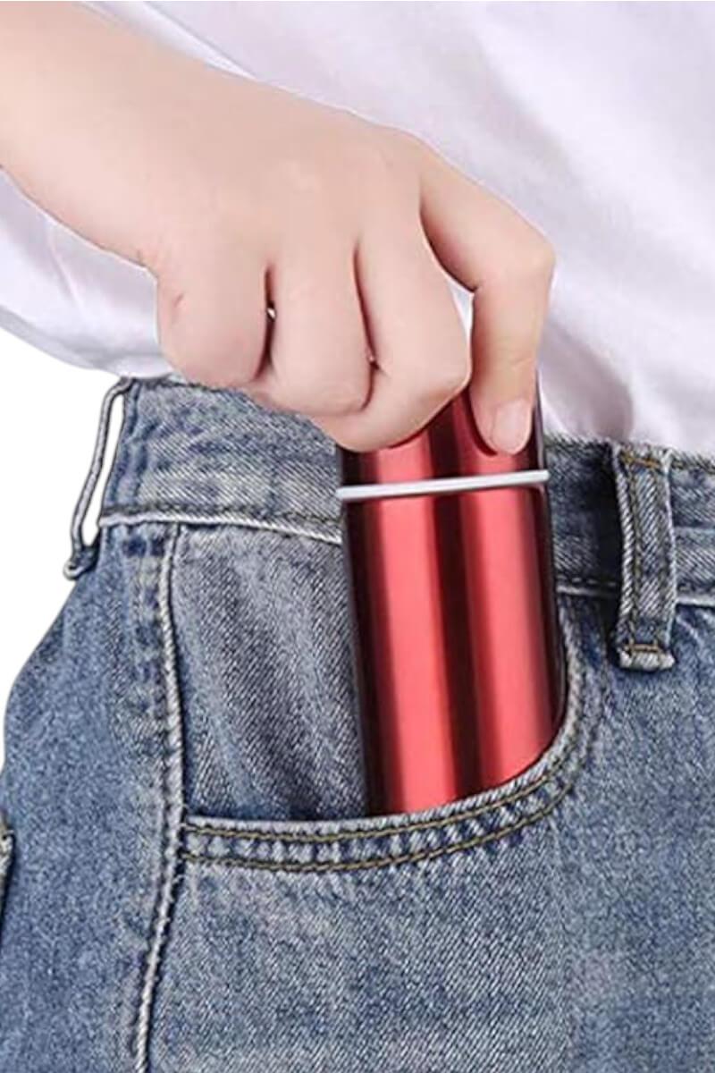 Logo Baskılı Kırmızı Renk Promosyon 150ml Mini Cep Termosu BYR-523