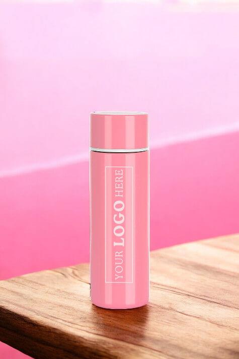 Logo Baskılı Pembe Renk Promosyon 150ml Mini Cep Termosu BYR-523