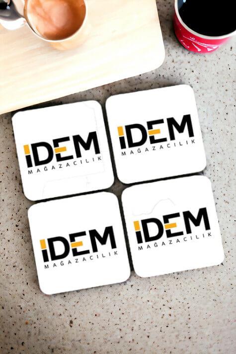 Logolu Ahşap Bardak Altlığı