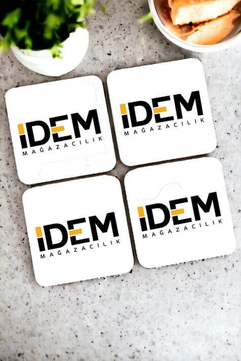 Logolu Ahşap Bardak Altlığı