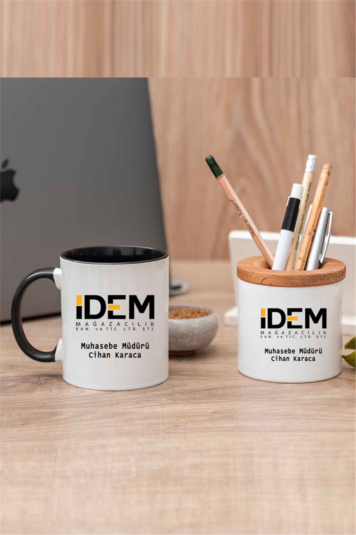 Logolu Renkli Kupa Bardak ve Kalemlik