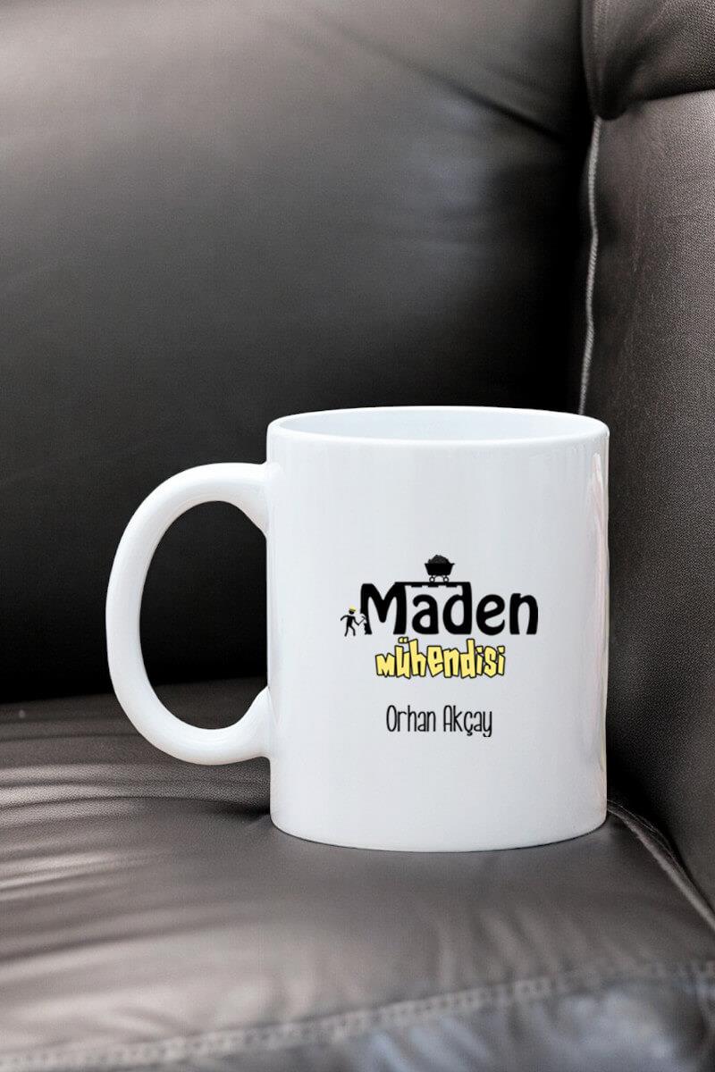 Maden Mühendisine Hediye Beyaz Kupa Bardak