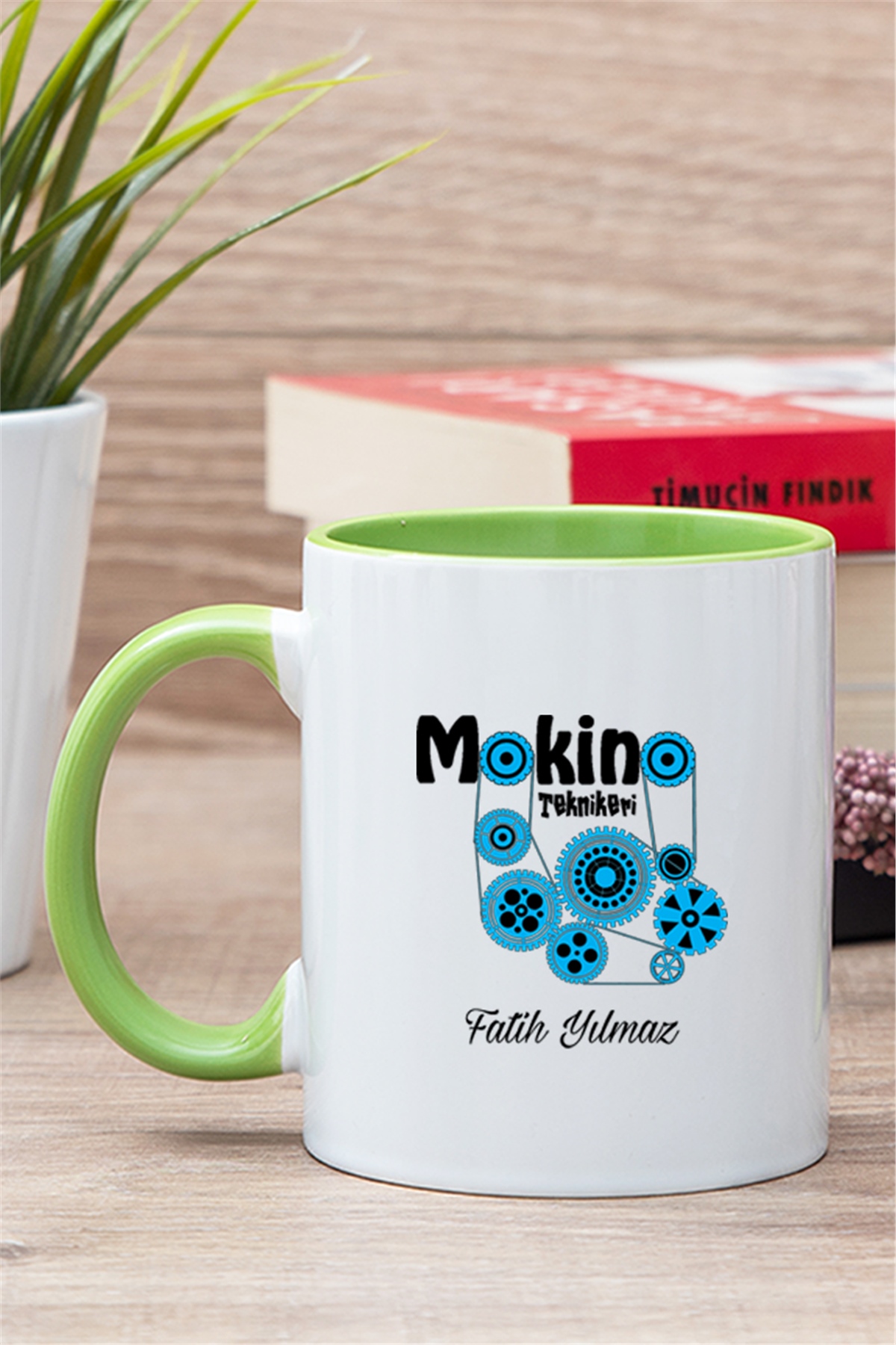 Makine Teknikeri İçi Renkli Kupa Bardak