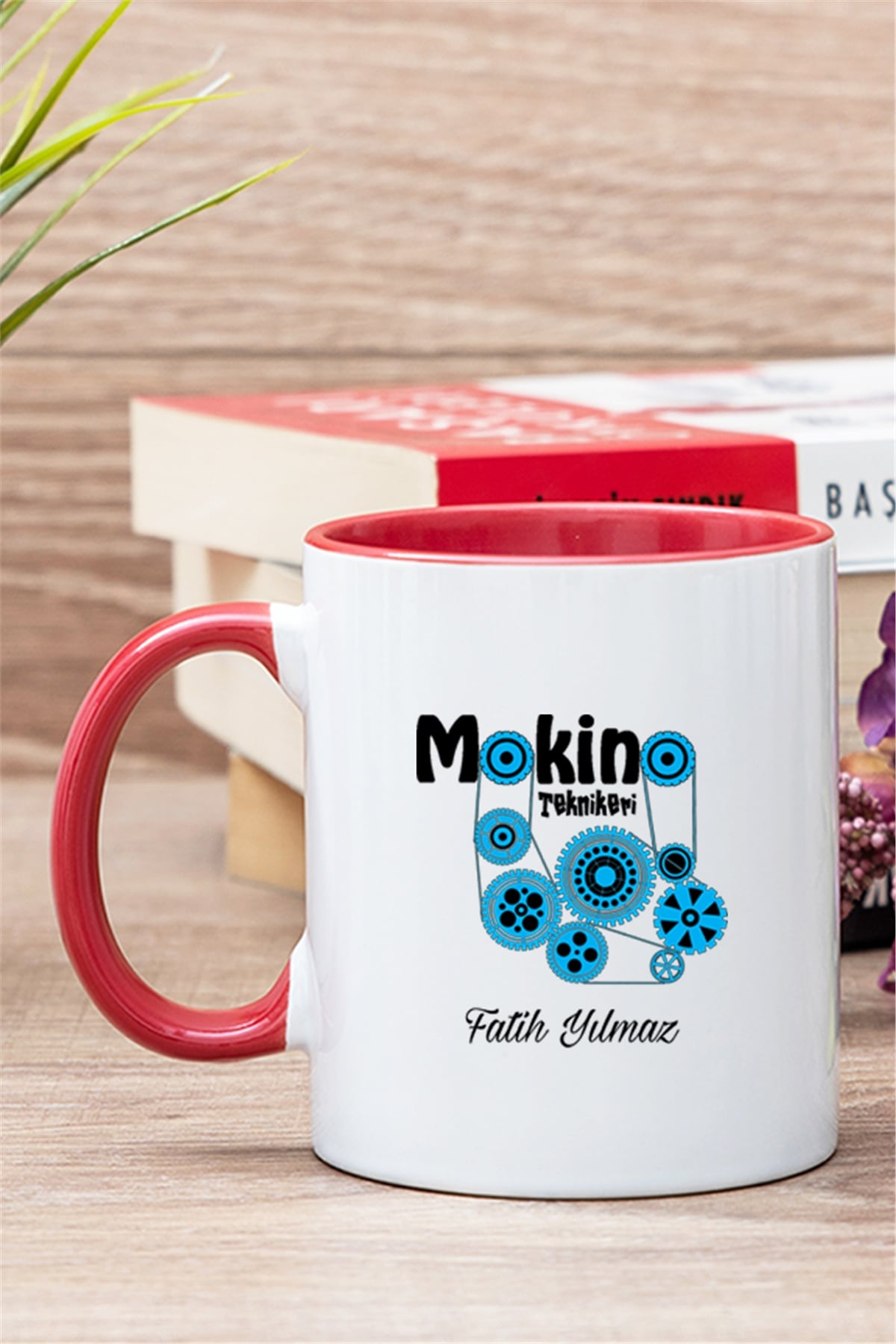 Makine Teknikeri İçi Renkli Kupa Bardak