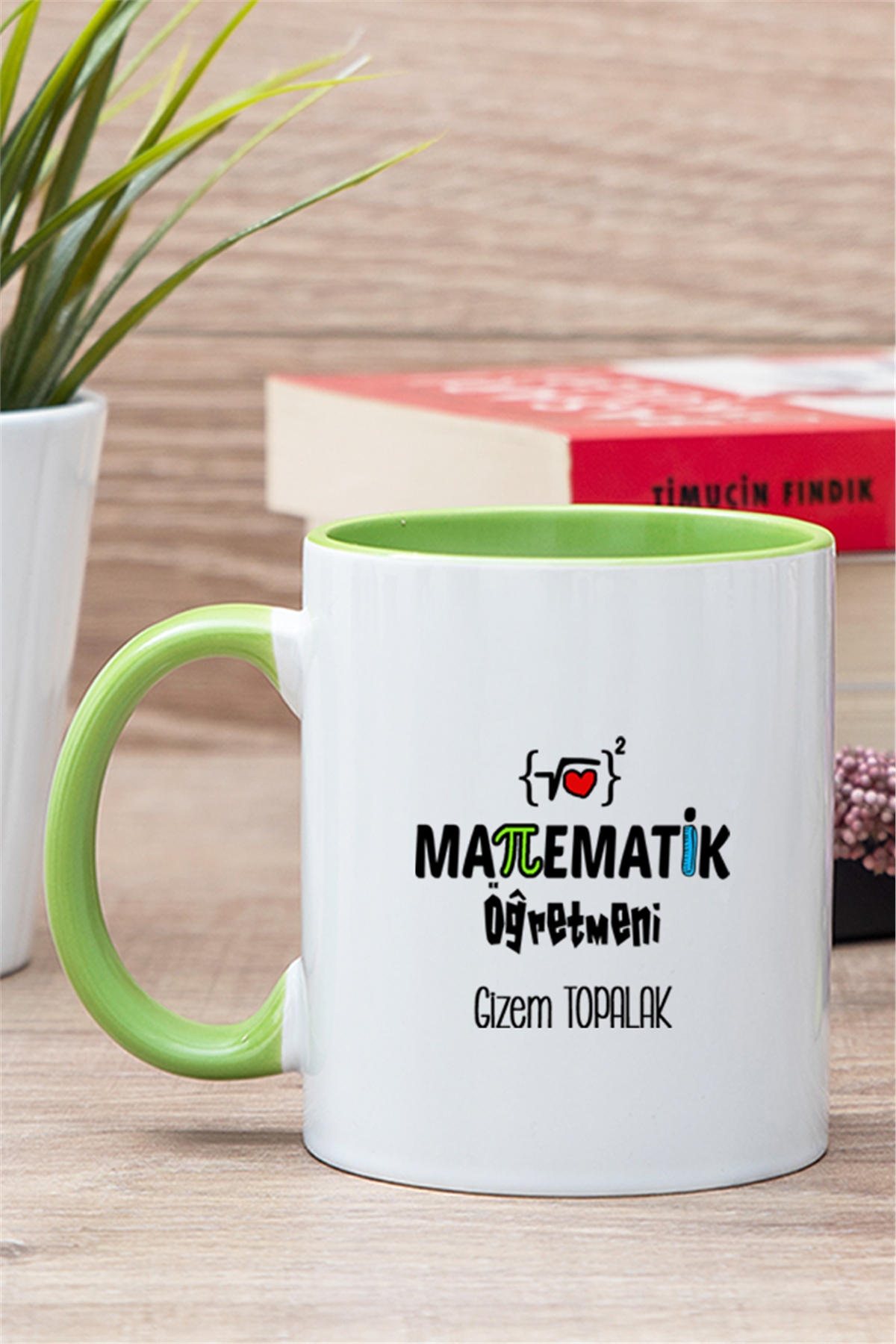 Matematik Öğretmeni İçi Renkli Kupa Bardak
