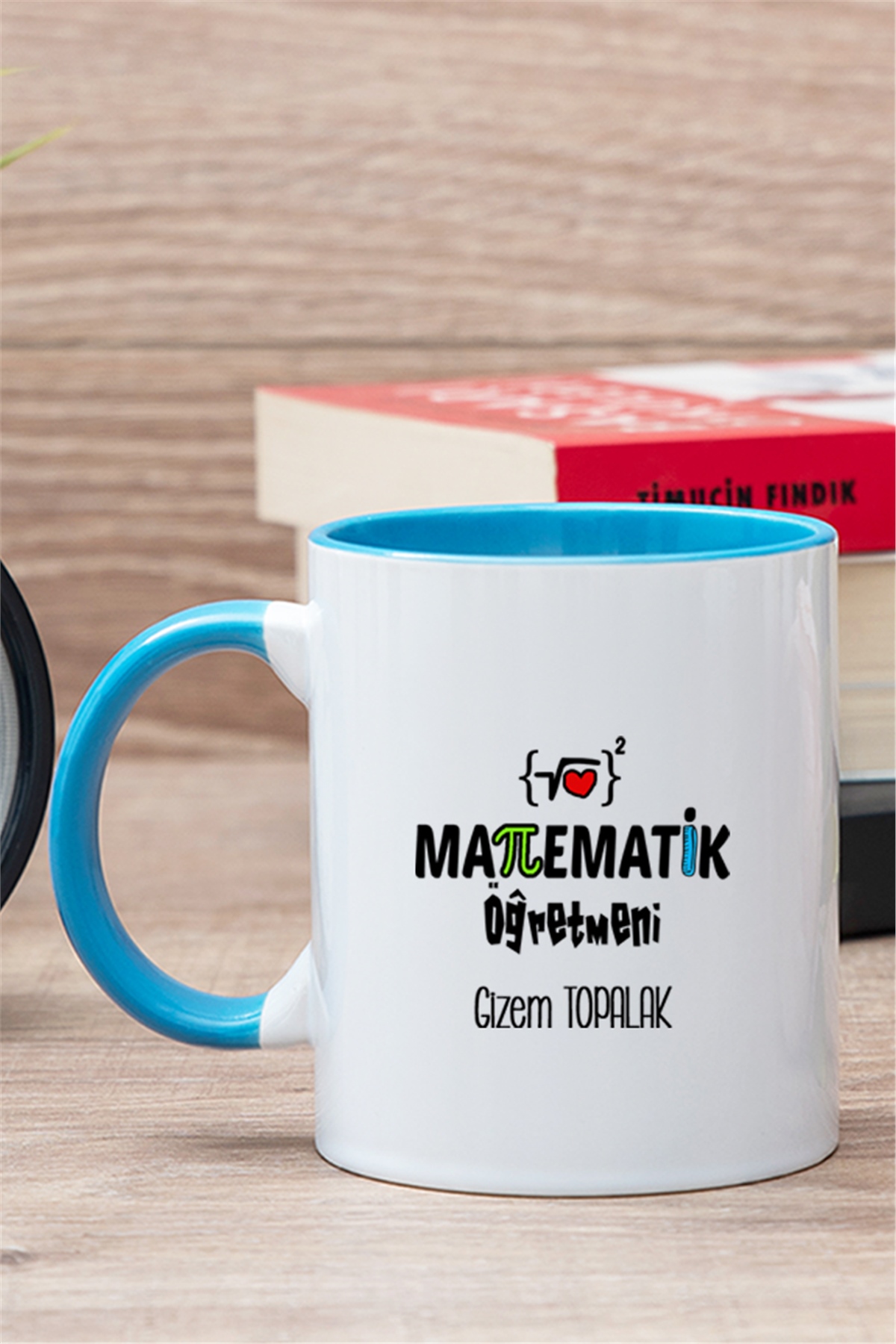 Matematik Öğretmeni İçi Renkli Kupa Bardak