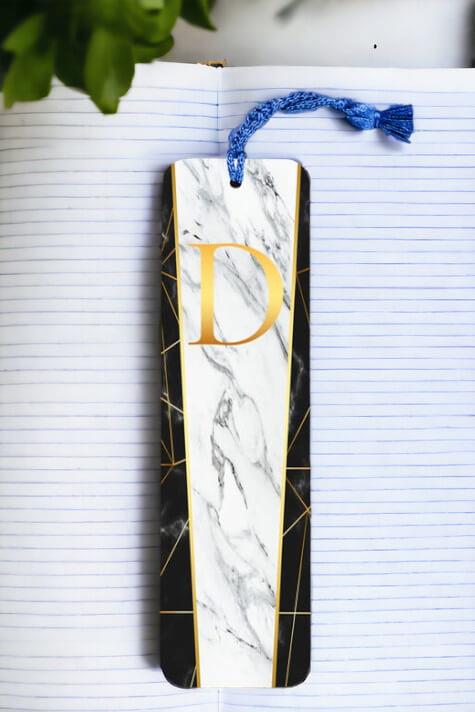 Mermer Tasarım Gold Baş Harfli Metal Kitap Ayracı