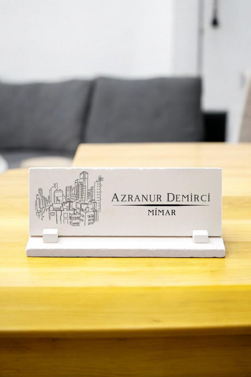 Mimara Ofis Hediyesi Kişiye Özel Mimar Masa İsimliği