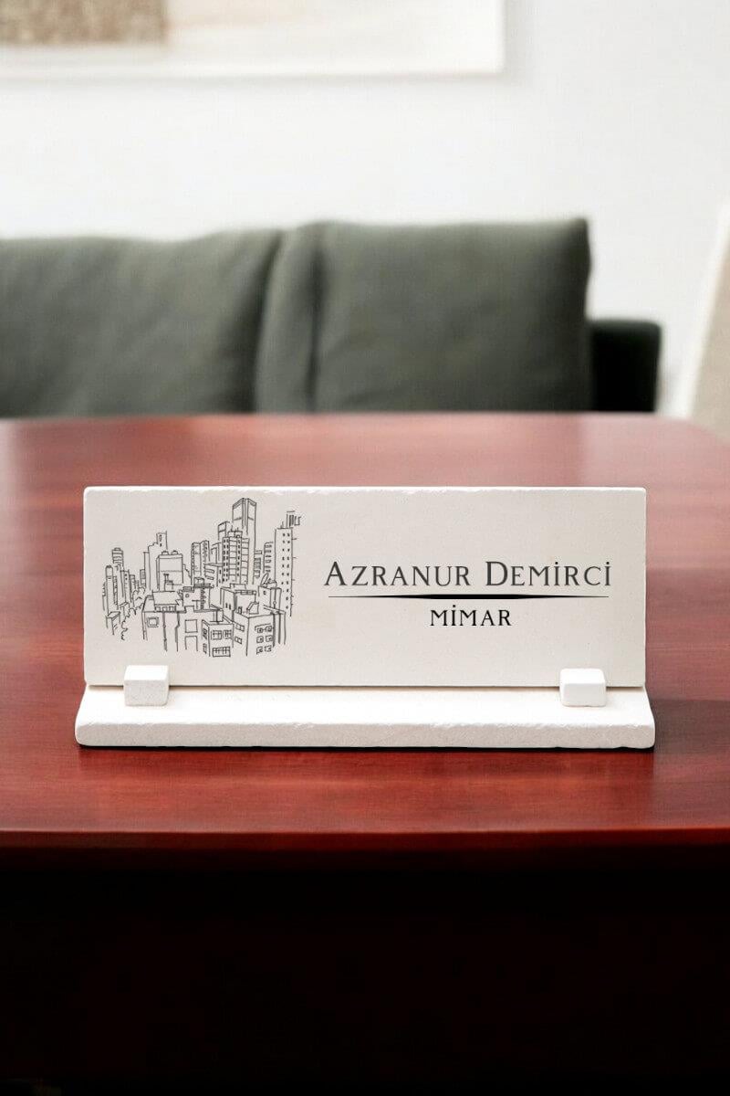 Mimara Ofis Hediyesi Kişiye Özel Mimar Masa İsimliği