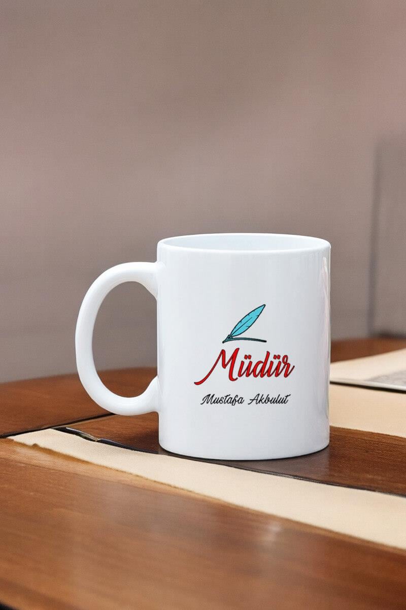 Müdüre Hediye Beyaz Kupa Bardak