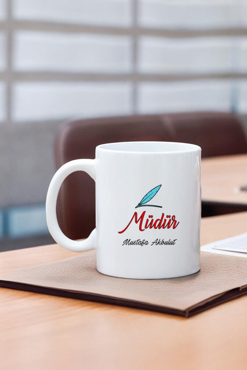 Müdüre Hediye Beyaz Kupa Bardak