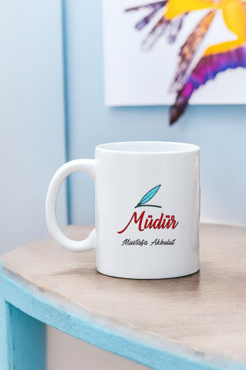 Müdüre Hediye Beyaz Kupa Bardak