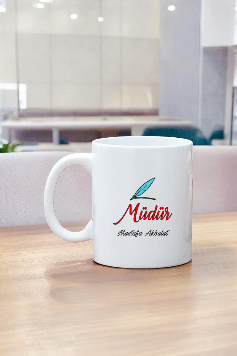 Müdüre Hediye Beyaz Kupa Bardak