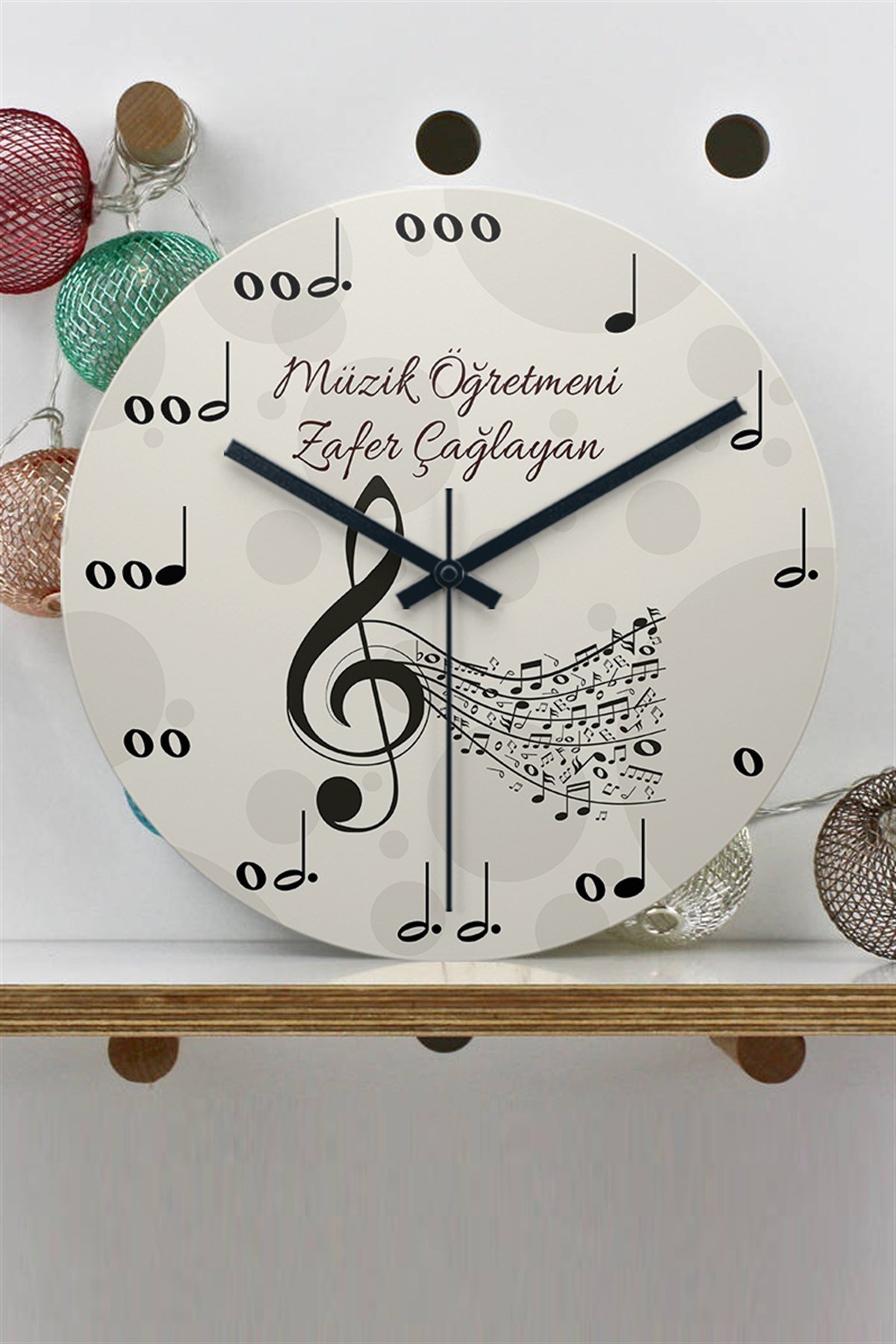 Müzik Temalı Ahşap Duvar Saati