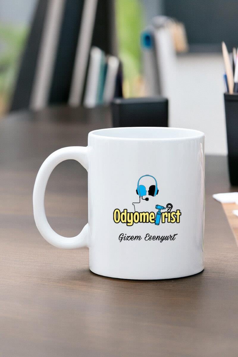 Odyometristlere Hediye Beyaz Kupa Bardak