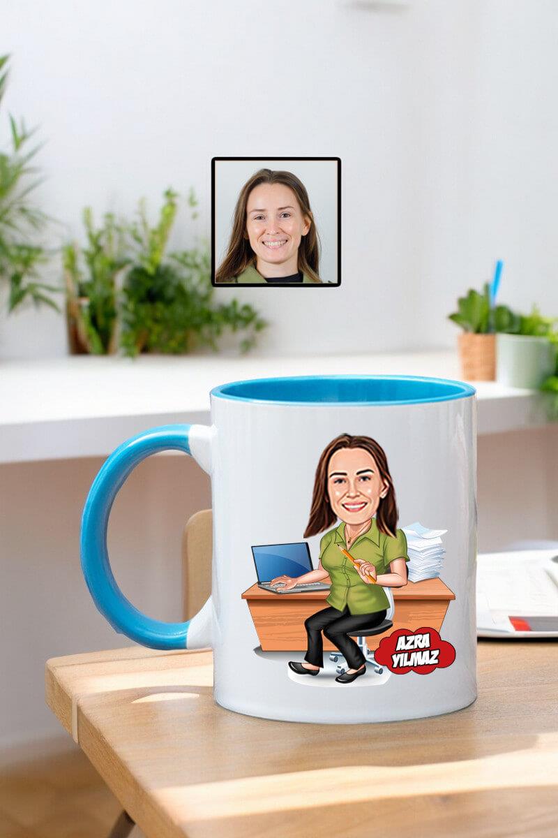 Ofis Arkadaşına Hediye Kişiye Özel Ofis Karikatürlü Kupa Bardak