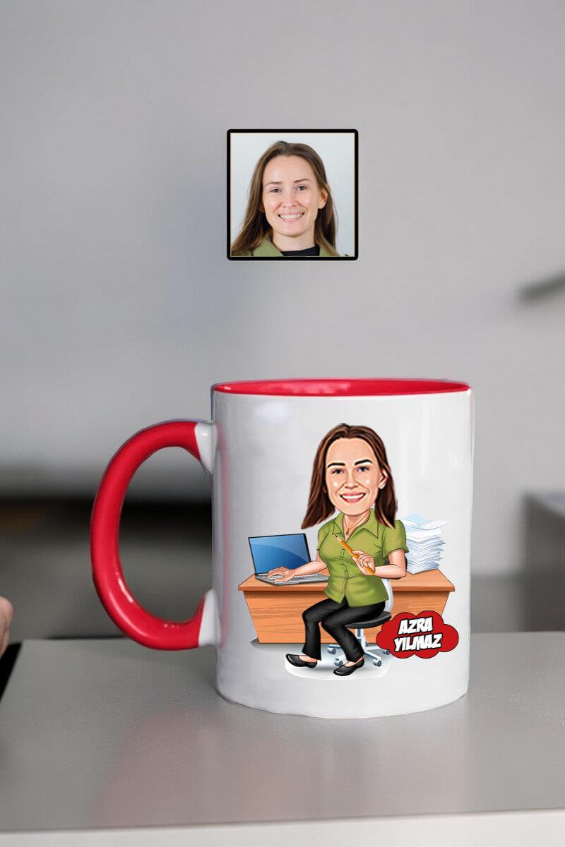 Ofis Arkadaşına Hediye Kişiye Özel Ofis Karikatürlü Kupa Bardak