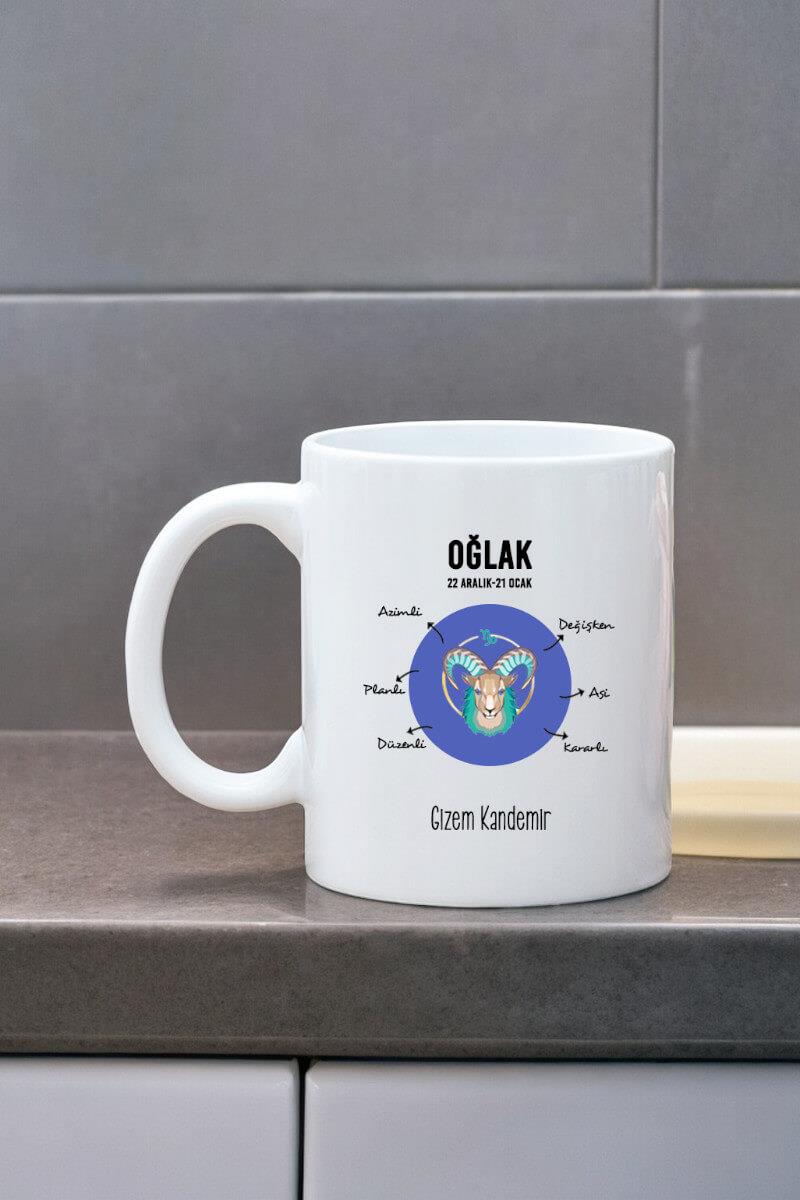 Oğlak Burcuna Hediye Kişiye Özel Kupa Bardak