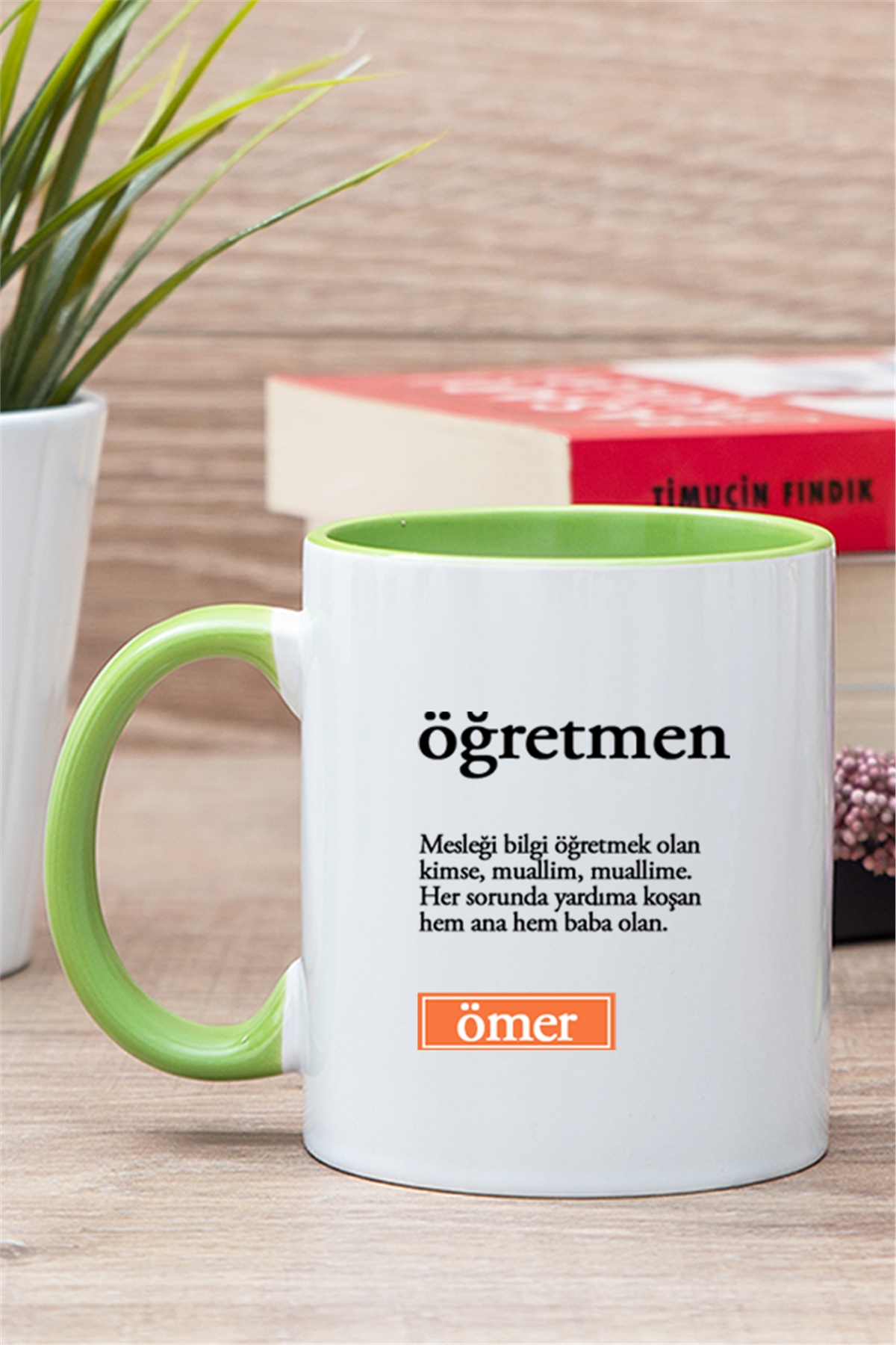 Öğretmen Kelime Anlamı İçi Renkli Kupa Bardak