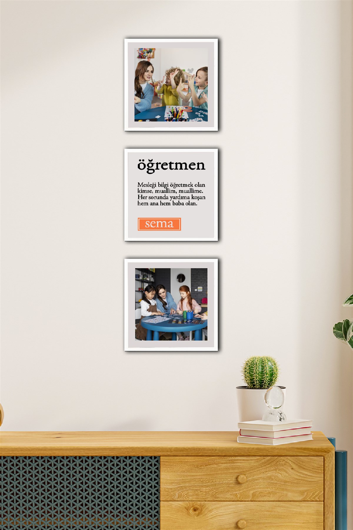 Öğretmen Arkadaşa Hediye Sök Tak Kare Çerçeve