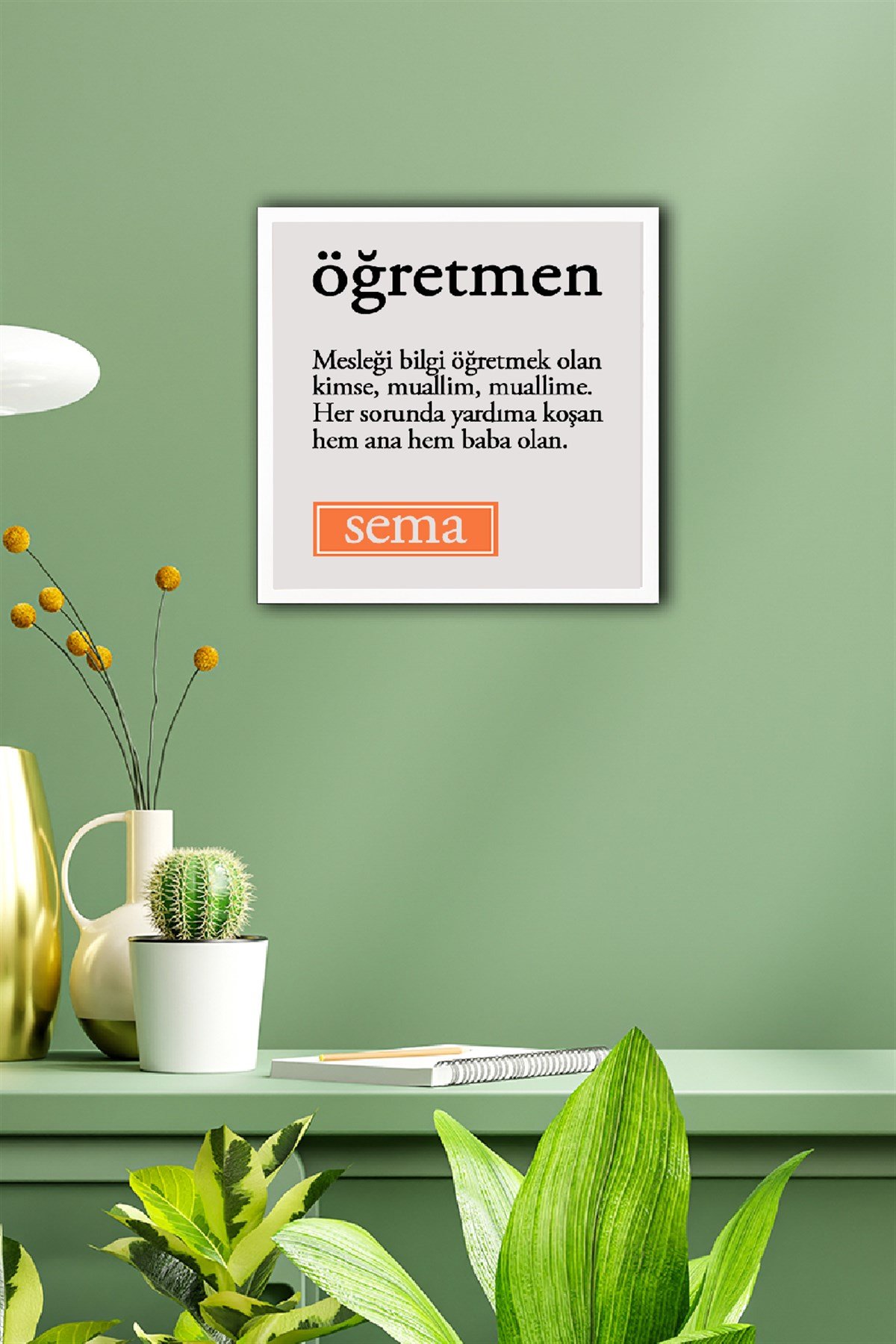 Öğretmen Arkadaşa Hediye Sök Tak Kare Çerçeve