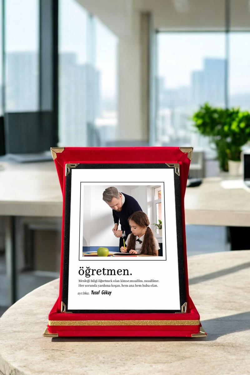 Öğretmene Hediye Kişiye Özel Öğretmen Kelime Anlamlı Plaket