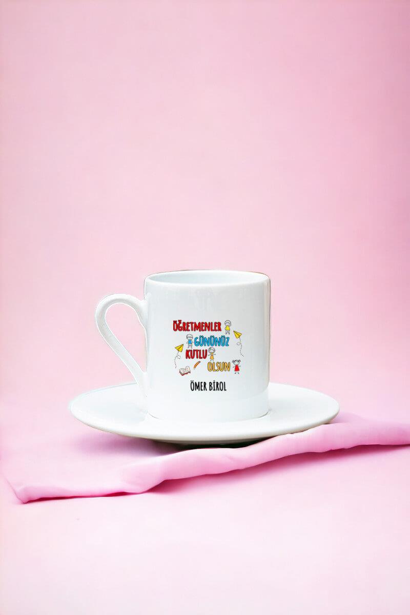 Öğretmenler Günü Beyaz Türk Kahvesi Fincanı